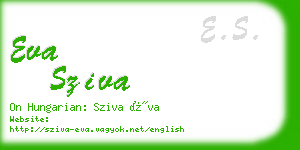 eva sziva business card